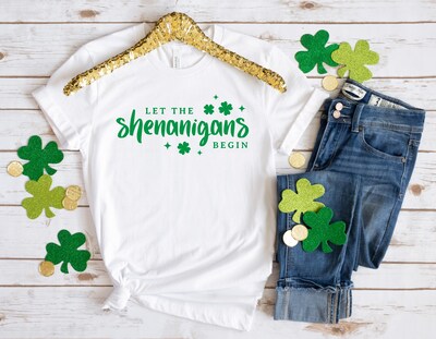 St. Patrick's Day Shirt, Let The Shenanigans Begin Shirt, St Patrick's Day Tee - image2